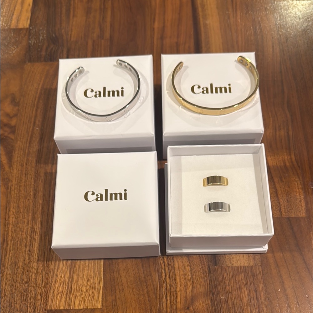 Calmi Gold and Silver Bracelets and rings